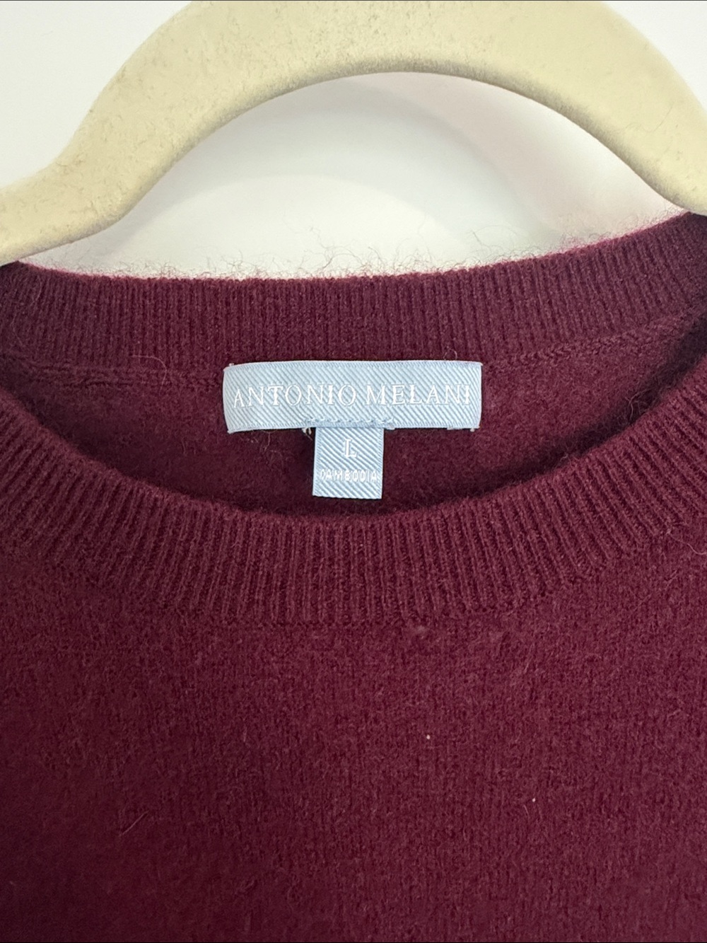 ANTONIO MELANI Wine Crewneck Sweater cashmere - Picture 2 of 3